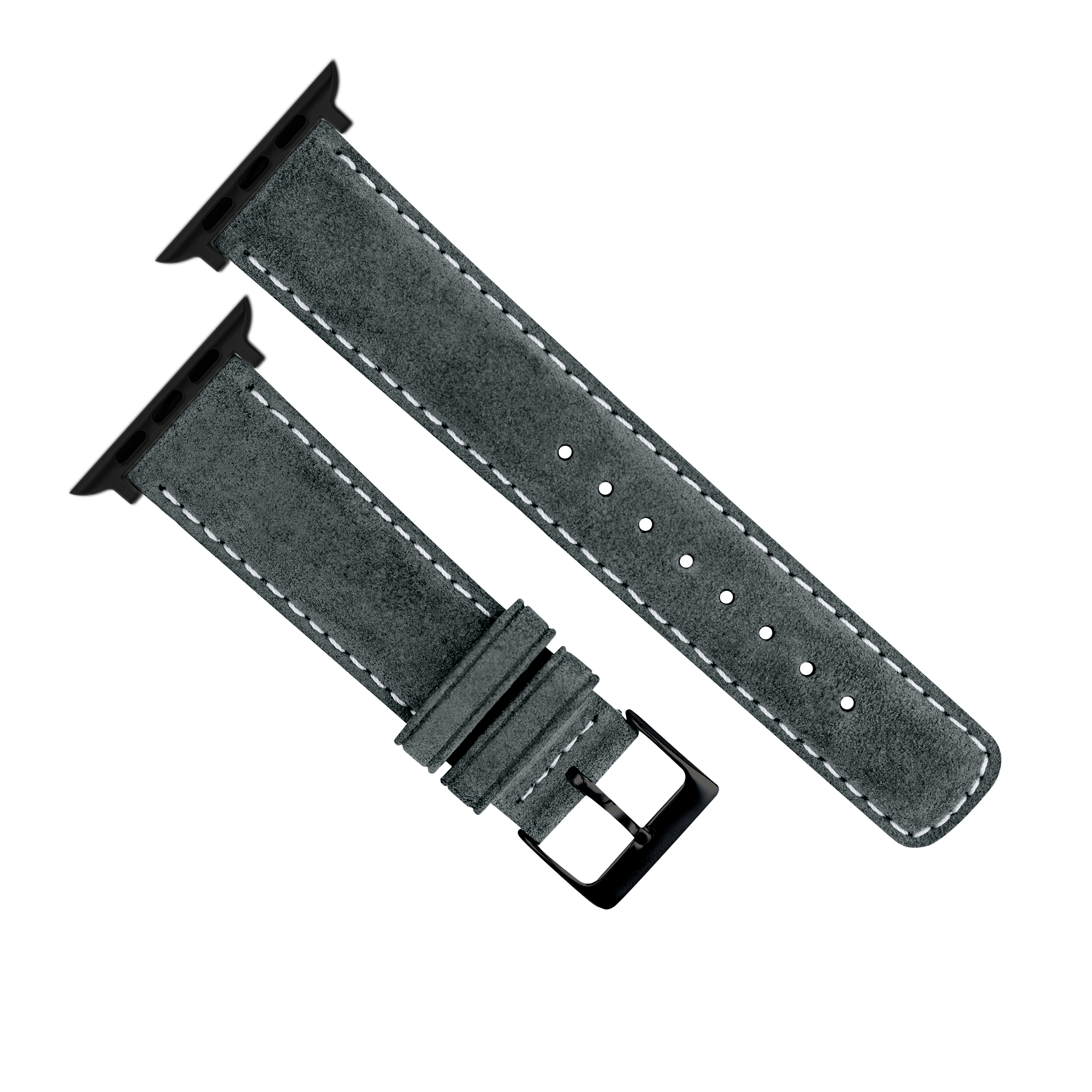 Apple Watch | Slate Grey Suede & Linen White Stitching - Barton Watch Bands