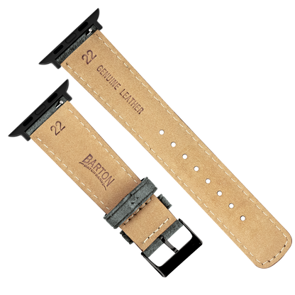 Apple Watch | Slate Grey Suede & Linen White Stitching - Barton Watch Bands
