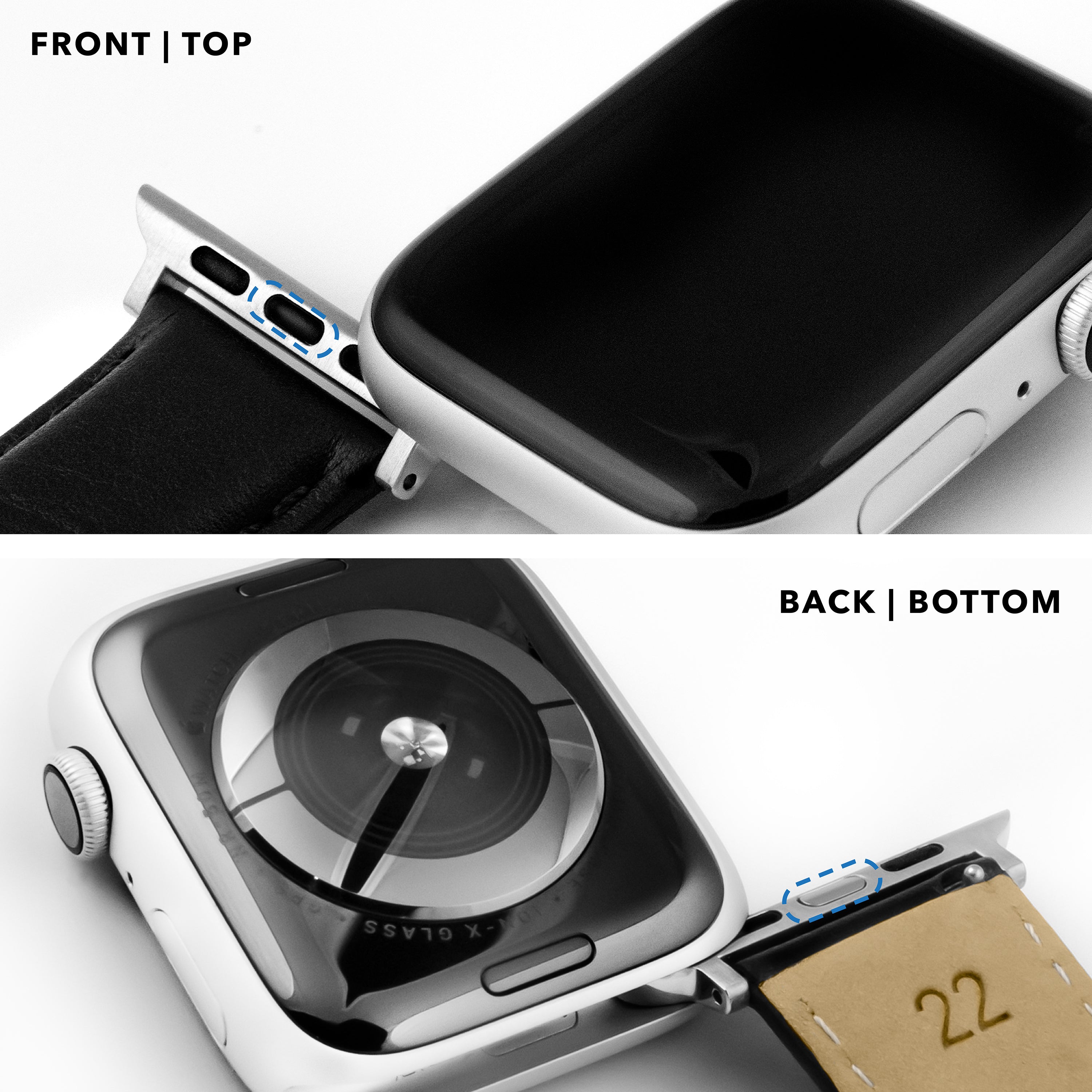 Apple Watch Light Brown Pittards Performance Leather Brown Stitching Watch Band