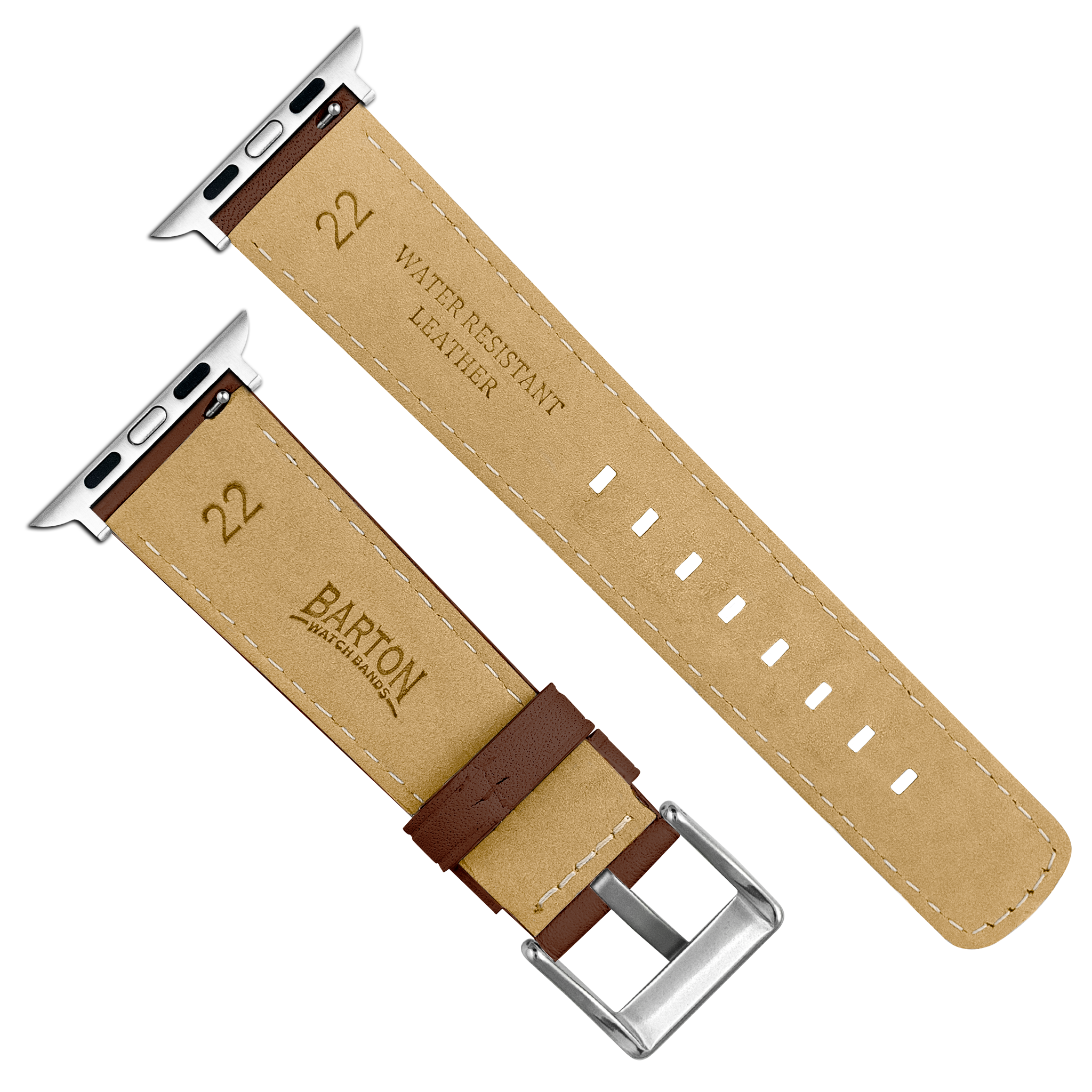 Apple Watch Light Brown Pittards Performance Leather Brown Stitching Watch Band