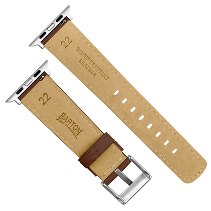 Apple Watch Light Brown Pittards Performance Leather Brown Stitching Watch Band