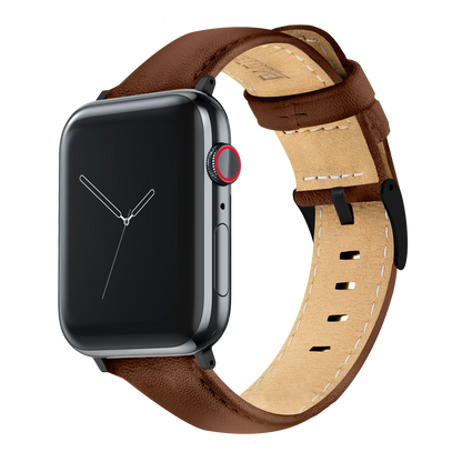 Apple Watch Light Brown Pittards Performance Leather Brown Stitching Watch Band