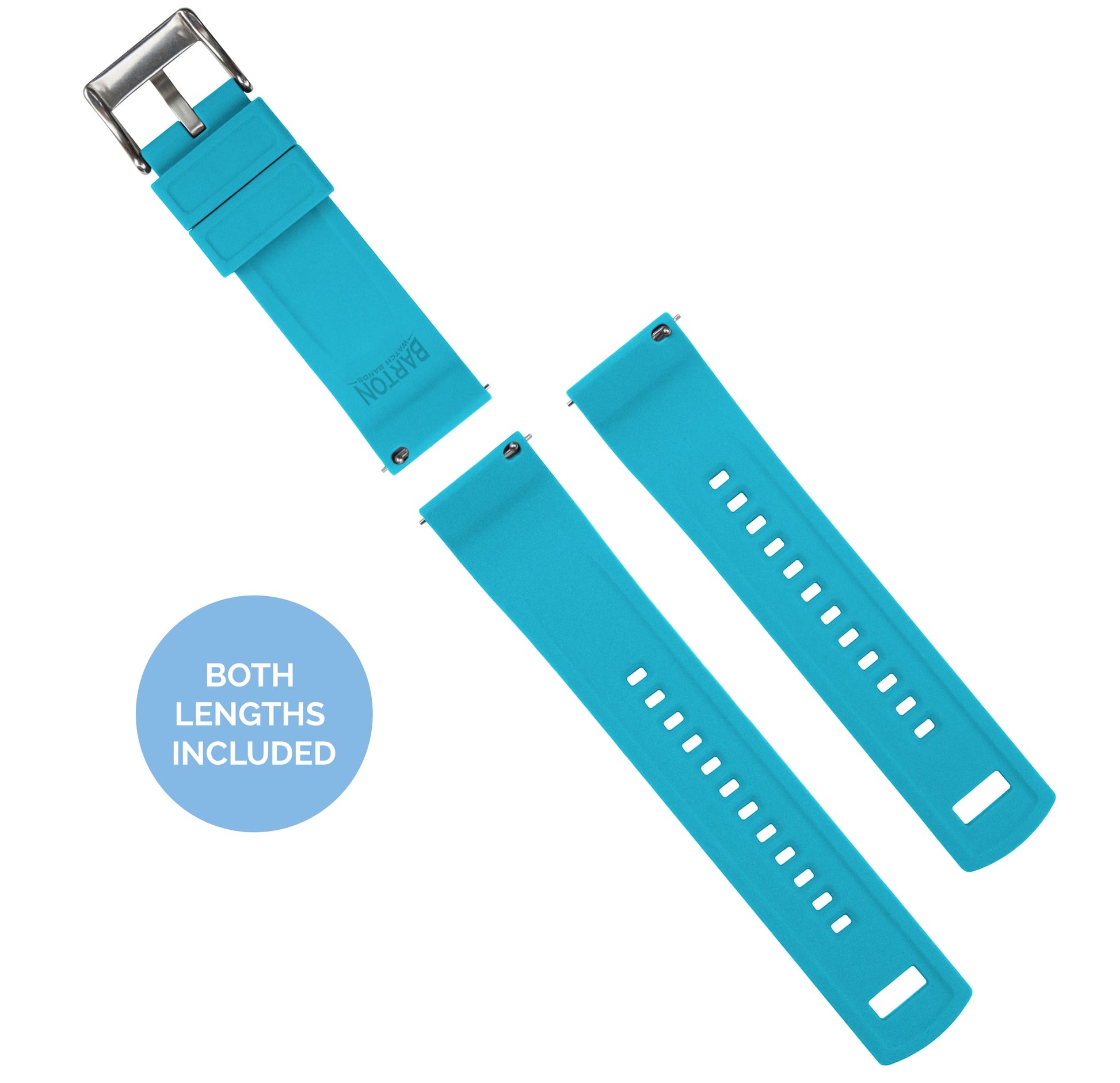 Fossil Sport | Elite Silicone | Black Top / Aqua Blue Bottom - Barton Watch Bands