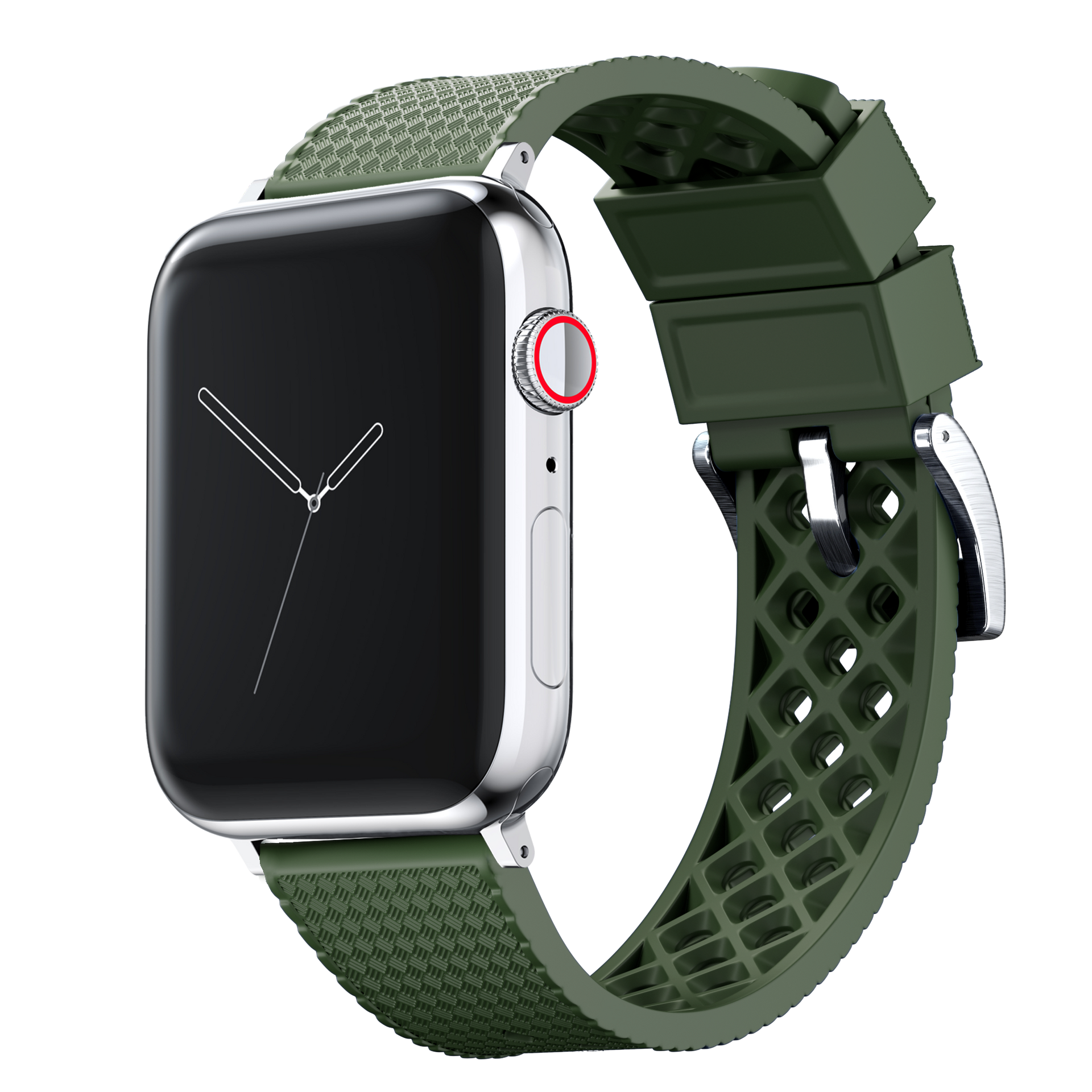  38mm/40mm/41mm Army Green & Crimson - BARTON Two-Piece Military  Style Watch Bands with quick release spring bar mechanism - Compatible with  all Apple Watch Models - Stainless Steel Hardware- Fits wrists