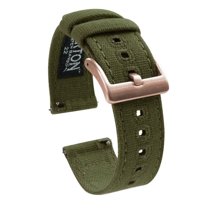 Samsung Galaxy Watch5 | Army Green Canvas - Barton Watch Bands