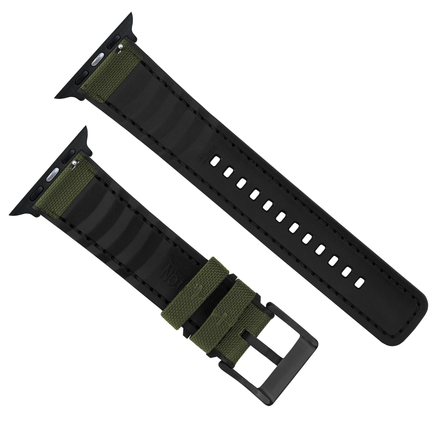 Apple Watch | Army Green Cordura Fabric and Silicone Hybrid - Barton Watch Bands
