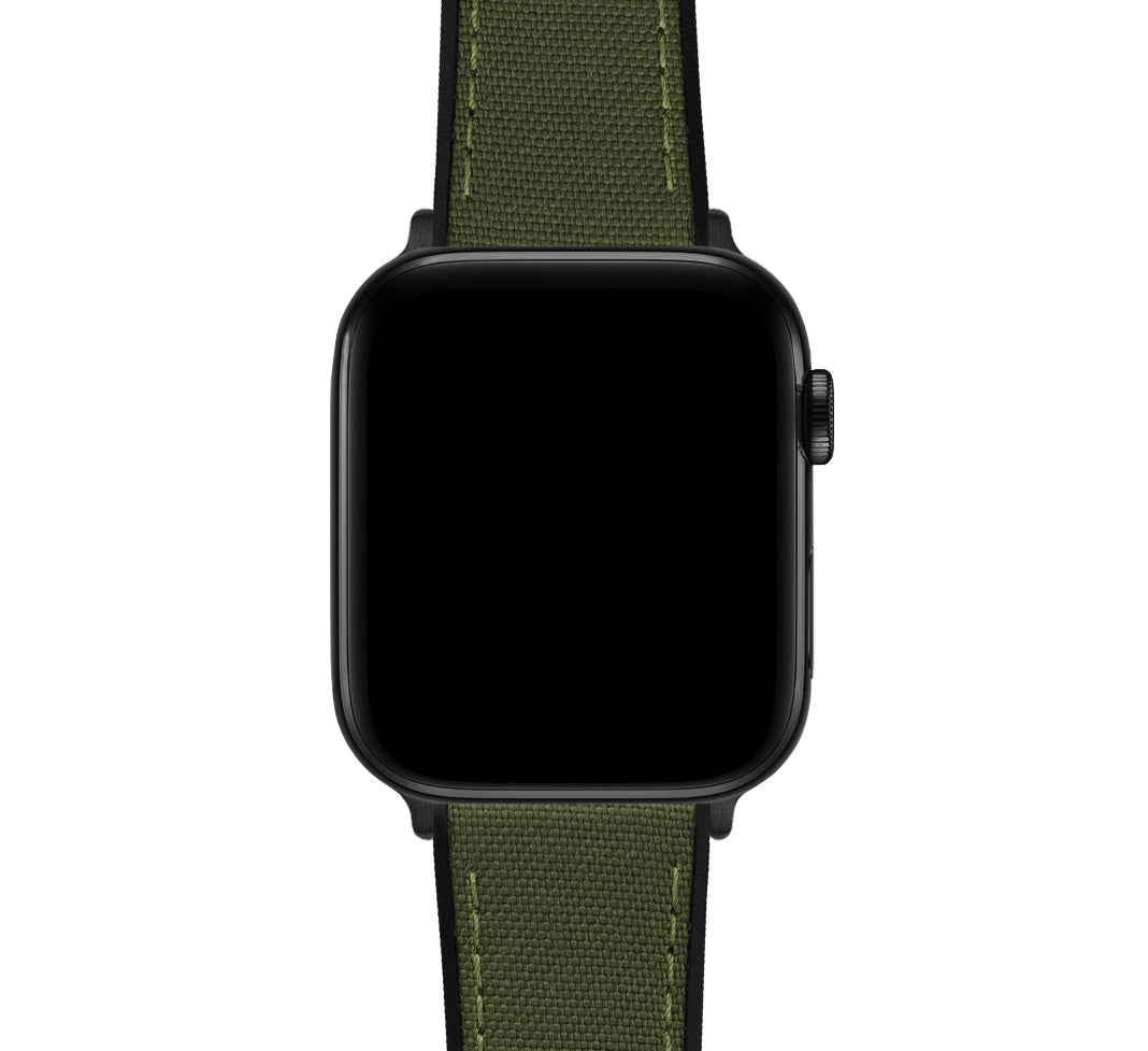  38mm/40mm/41mm Army Green & Crimson - BARTON Two-Piece Military  Style Watch Bands with quick release spring bar mechanism - Compatible with  all Apple Watch Models - Stainless Steel Hardware- Fits wrists