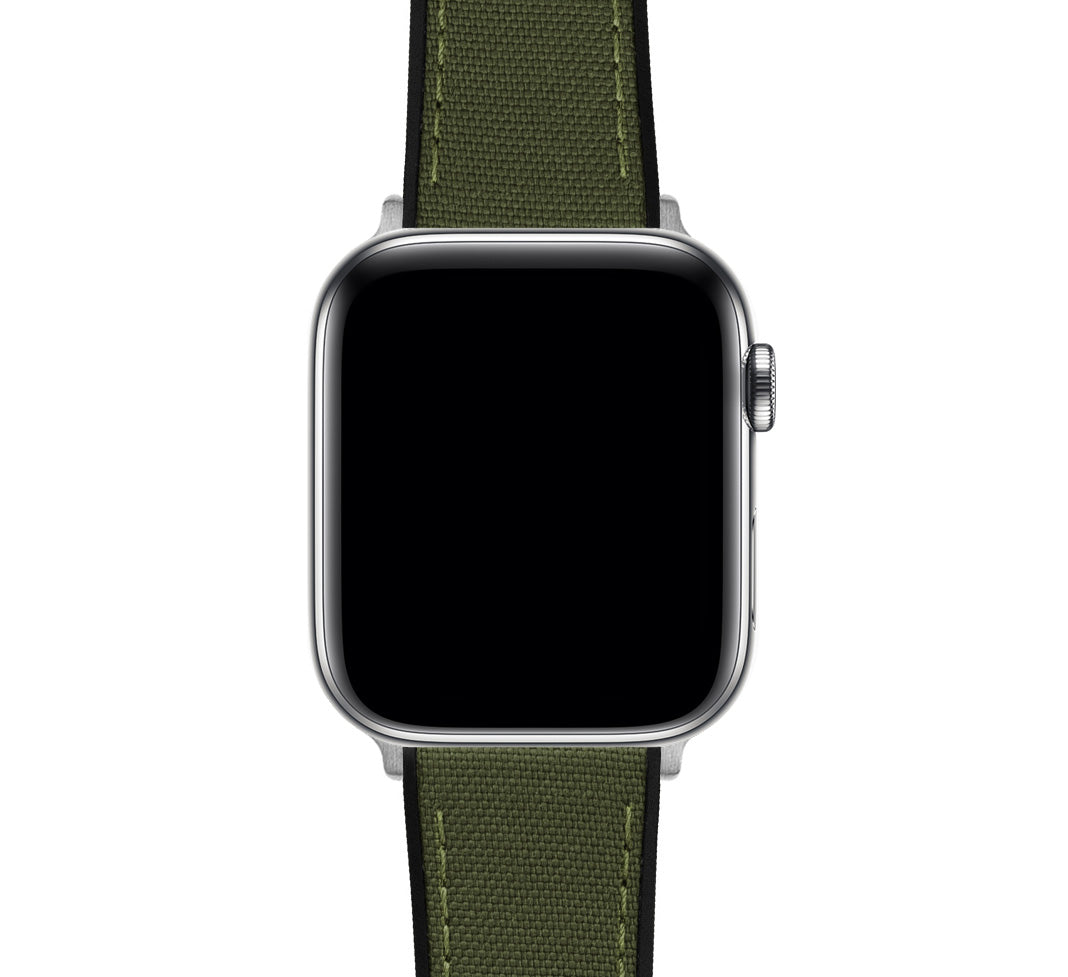 Apple Watch | Army Green Cordura Fabric and Silicone Hybrid - Barton Watch Bands