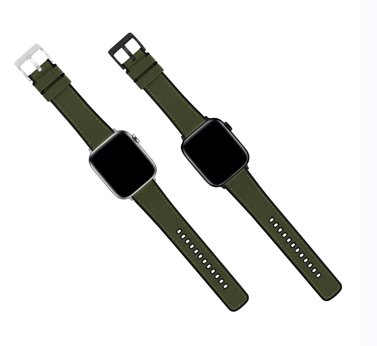  38mm/40mm/41mm Army Green & Crimson - BARTON Two-Piece Military  Style Watch Bands with quick release spring bar mechanism - Compatible with  all Apple Watch Models - Stainless Steel Hardware- Fits wrists