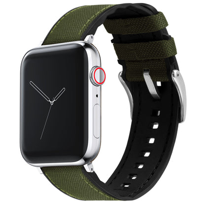 Apple Watch | Army Green Cordura Fabric and Silicone Hybrid - Barton Watch Bands