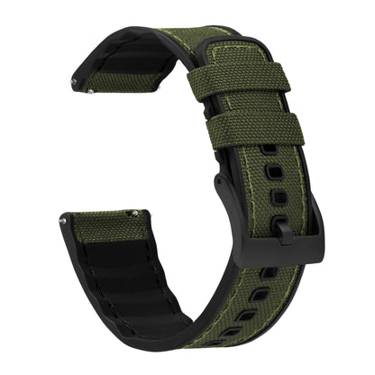 Army Green Cordura Fabric and Silicone Hybrid - Barton Watch Bands