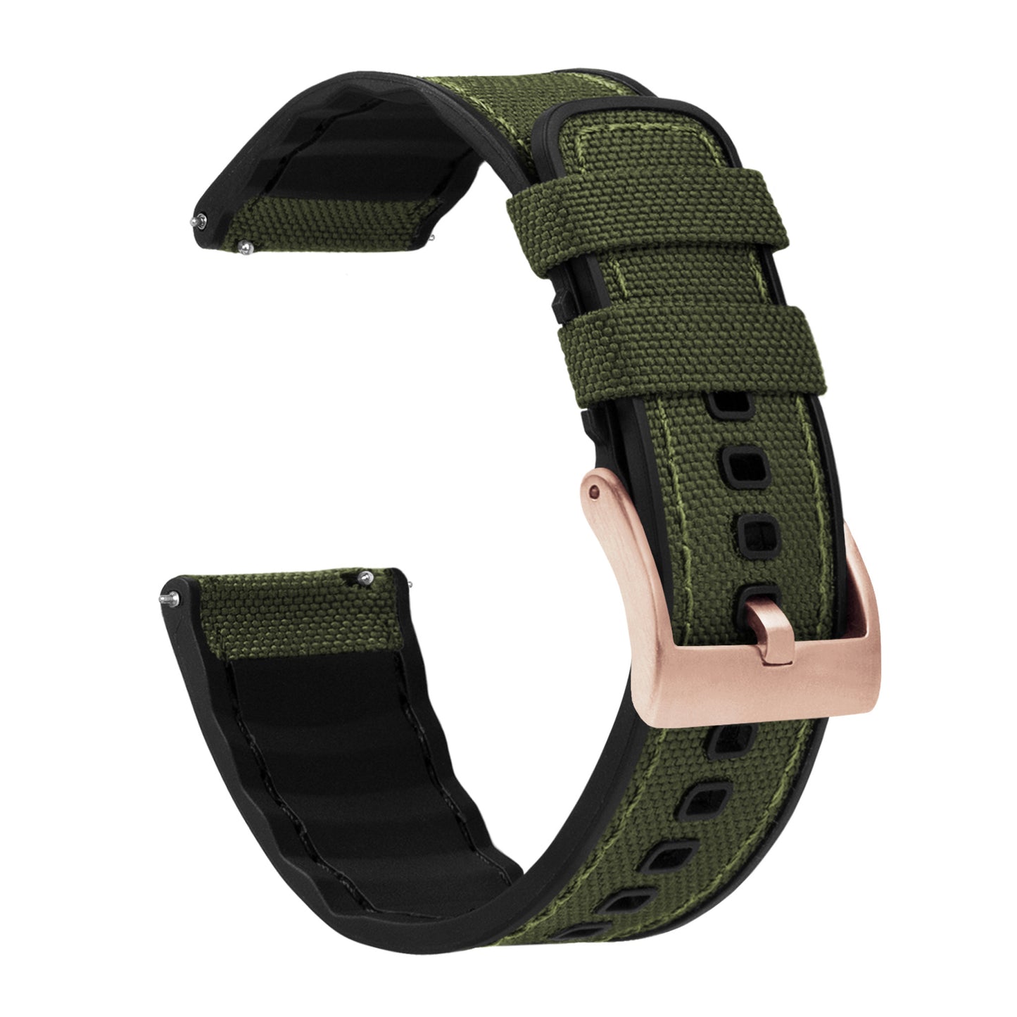 Samsung Galaxy Watch3 | Cordrua Fabric & Silicone Hybrid | Army Green - Barton Watch Bands