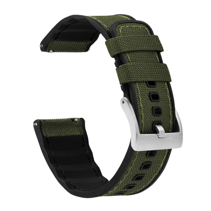 Timex Weekender Expedition Watches Cordrua Fabric Silicone Hybrid Army Green Watch Band