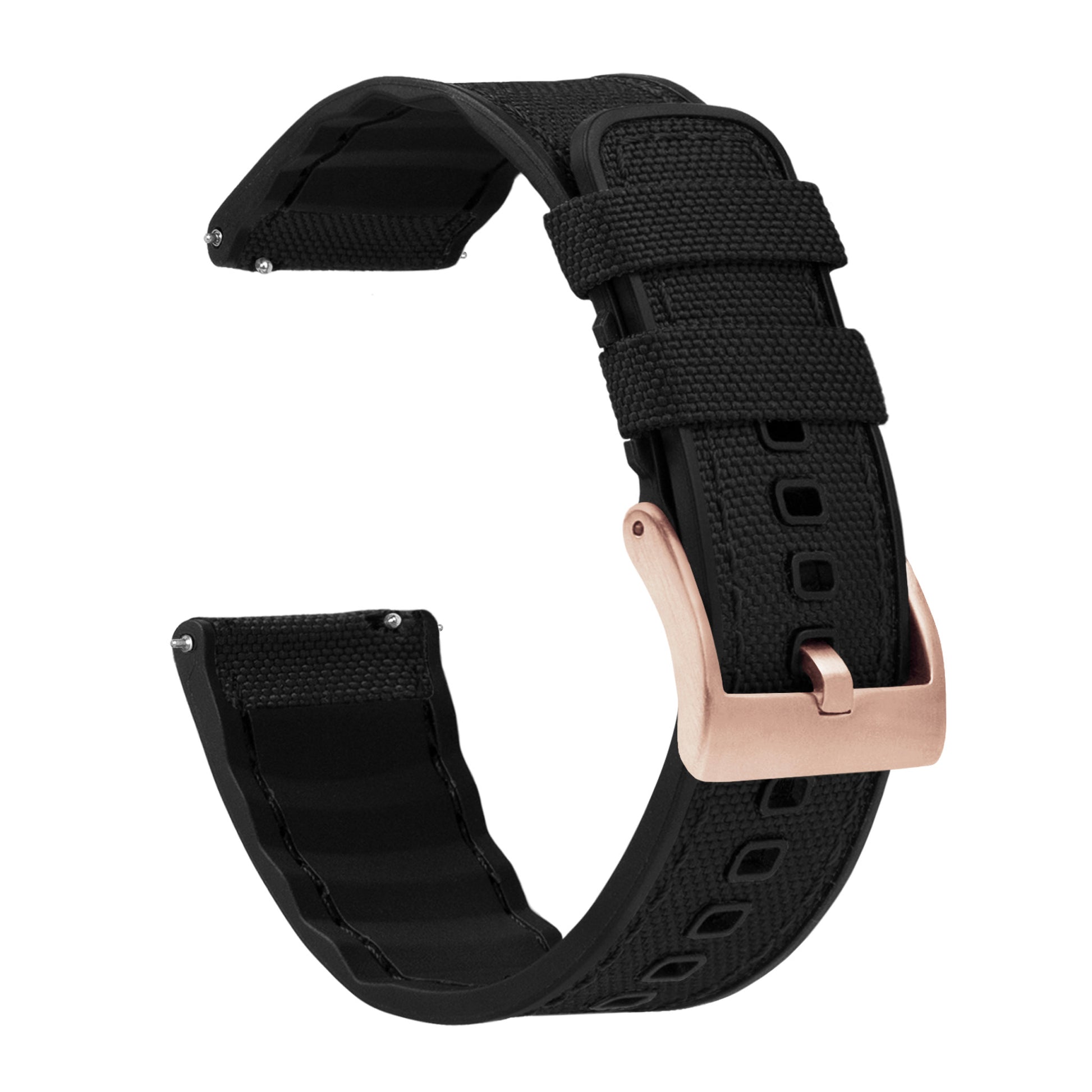 Samsung Galaxy Watch | Cordura Fabric & Silicone Hybrid | Black by Barton Watch Bands 42mm Galaxy Watch / Black PVD