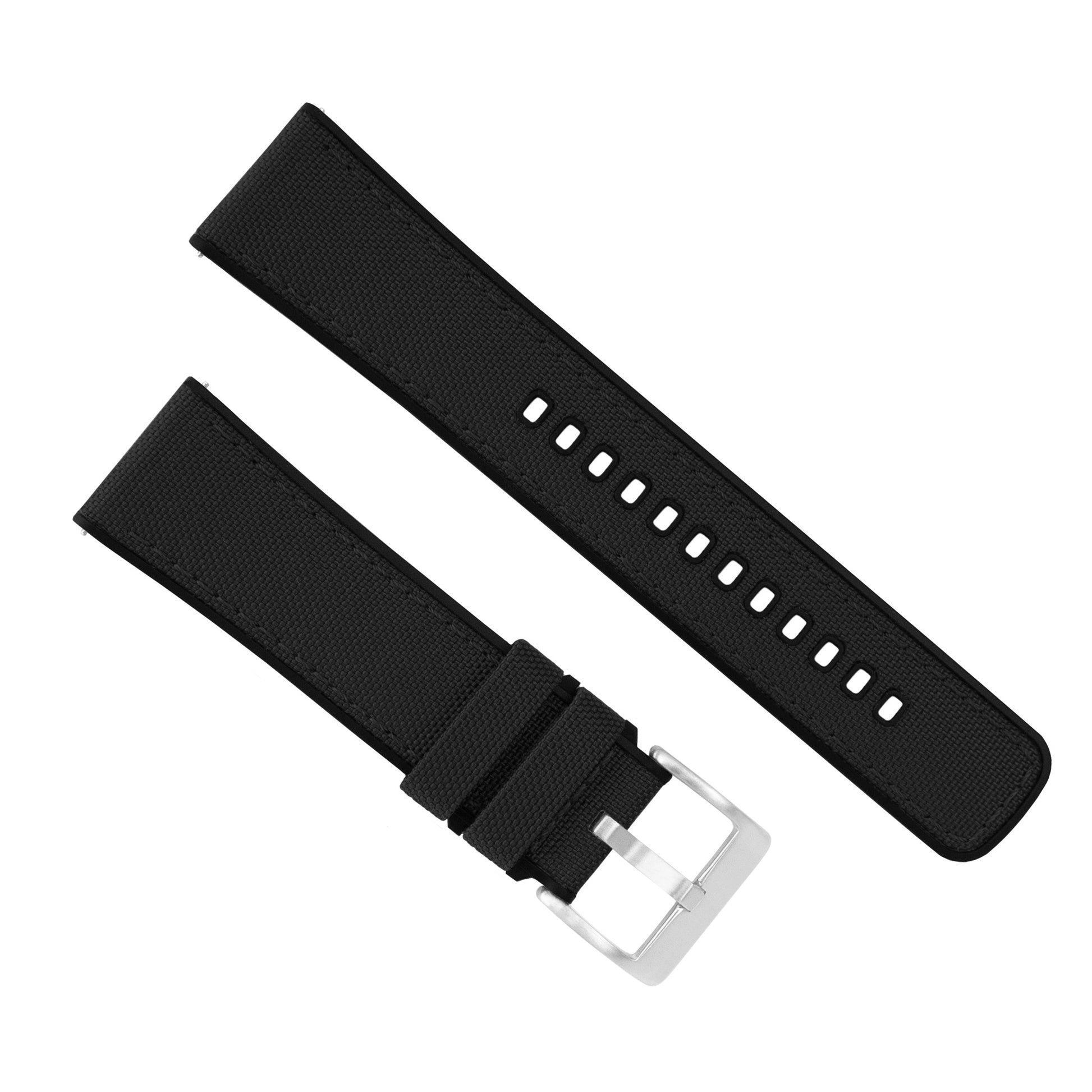 Mobvoi TicWatch | Cordrua Fabric & Silicone Hybrid | Black - Barton Watch Bands