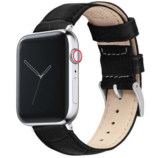 Apple Watch | Black Alligator Grain Leather - Barton Watch Bands