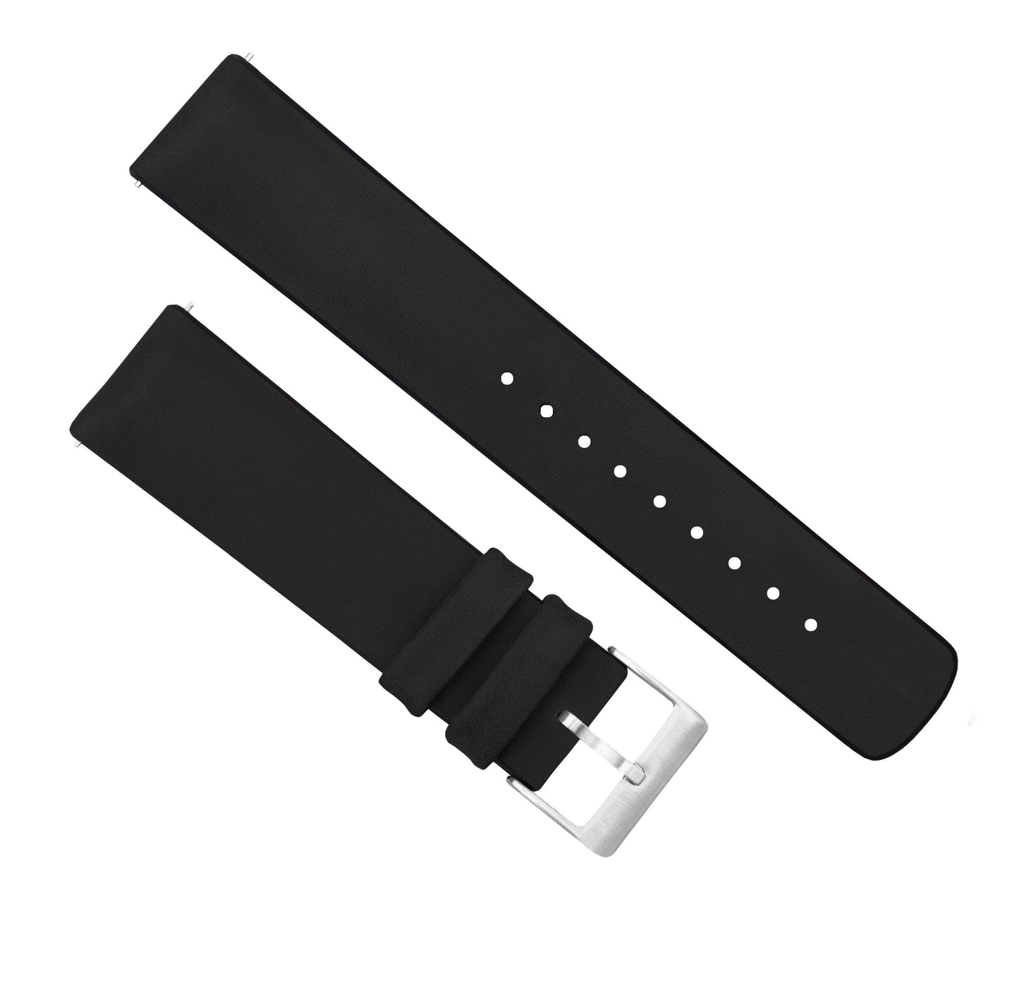 Samsung Galaxy Watch5 | Leather and Rubber Hybrid | Black - Barton Watch Bands