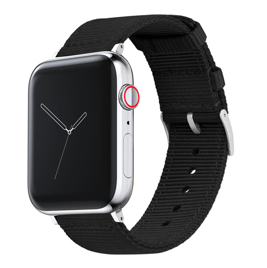 Apple Watch | Two-piece NATO Style | Black - Barton Watch Bands