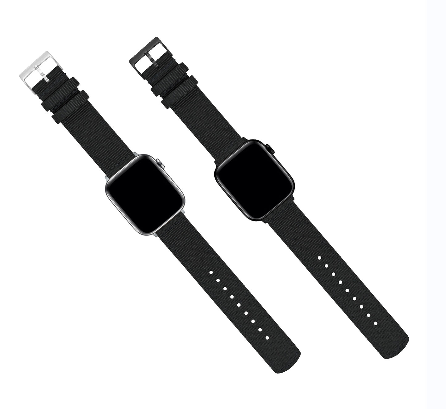 Apple Watch | Two-piece NATO Style | Black - Barton Watch Bands