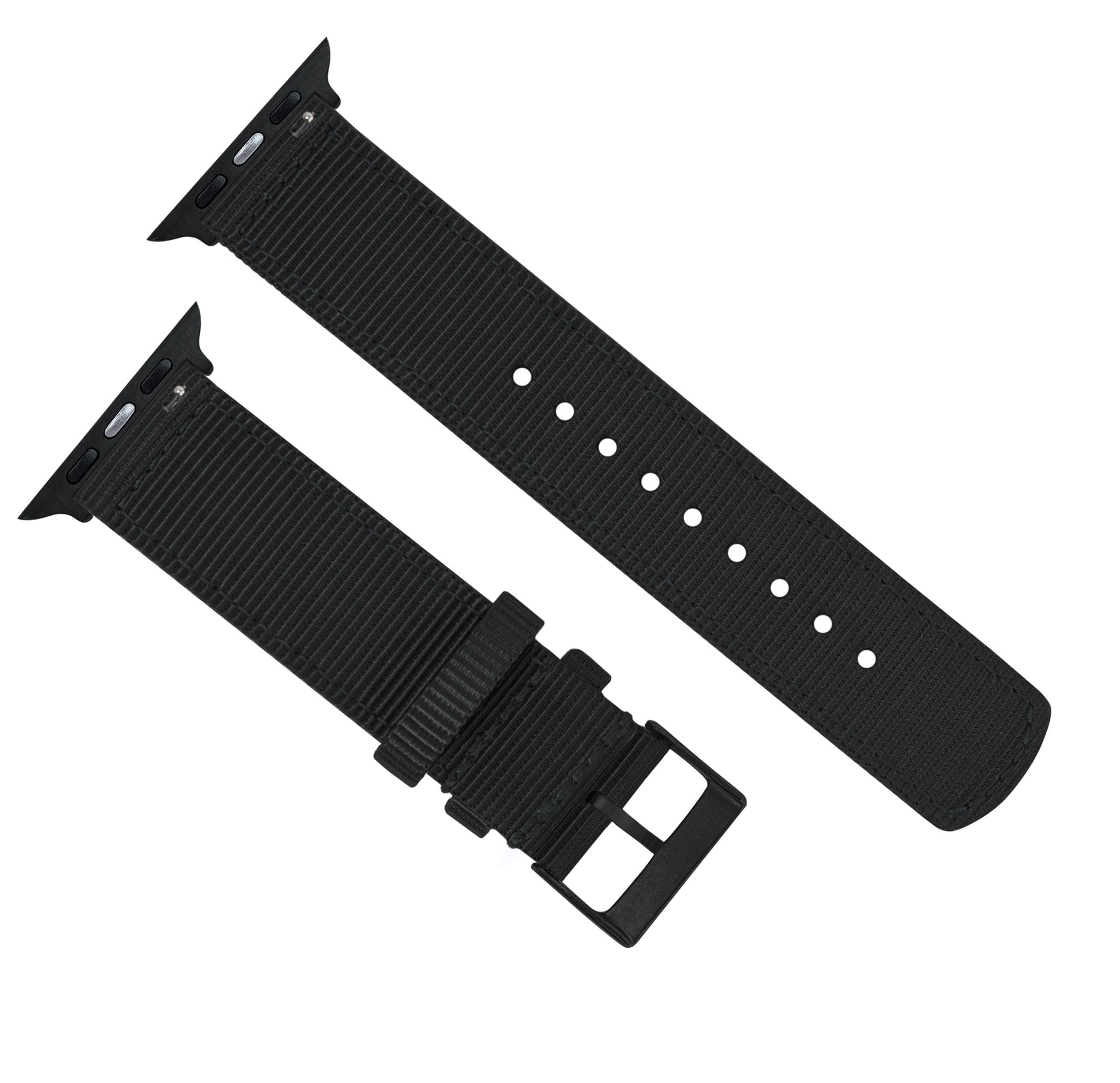 Apple Watch | Two-piece NATO Style | Black - Barton Watch Bands