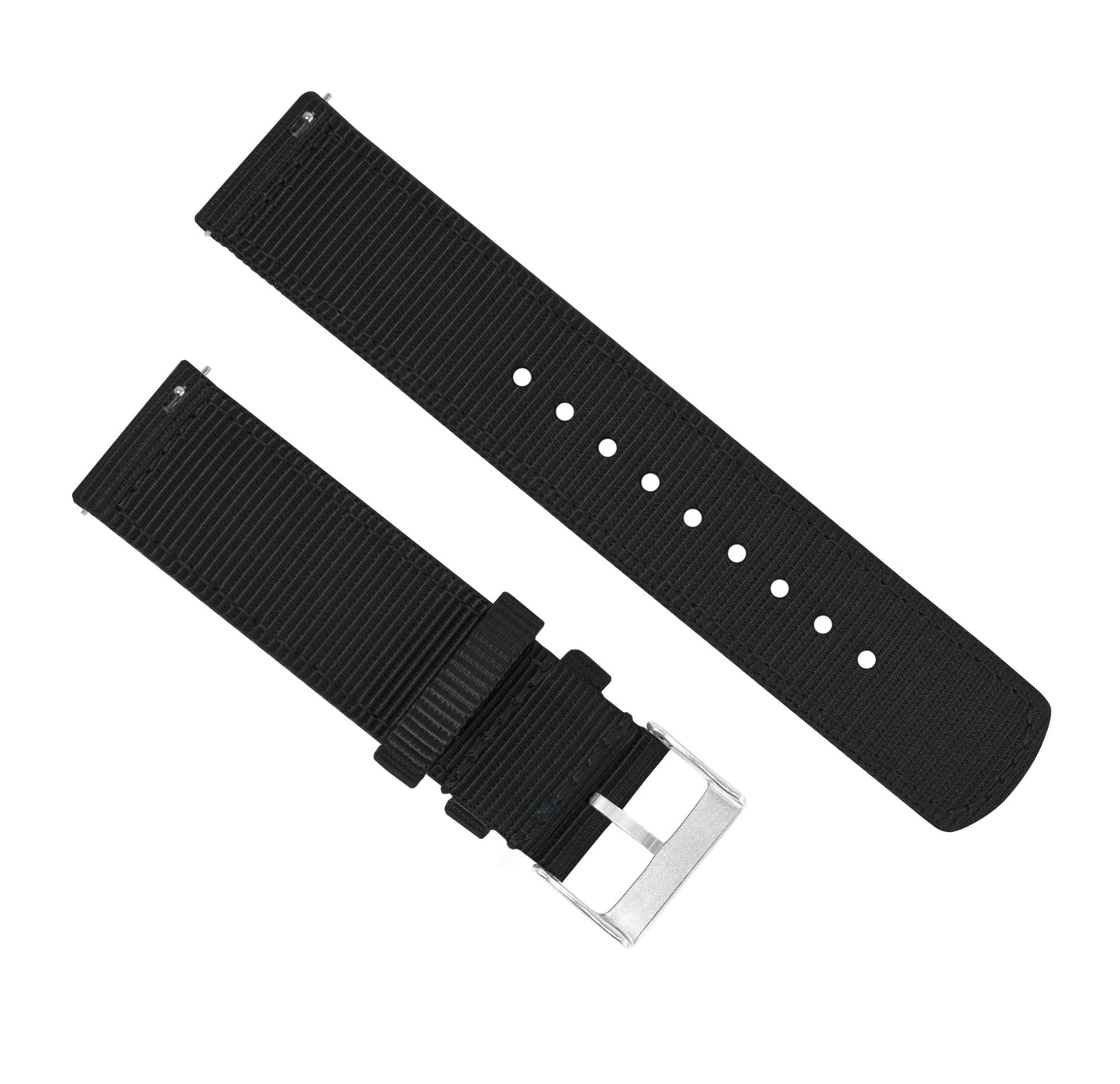 Mobvoi TicWatch | Two-Piece NATO Style | Black - Barton Watch Bands