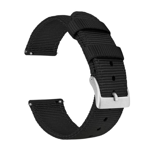 Samsung Galaxy Watch4 | Two-Piece NATO Style | Black - Barton Watch Bands
