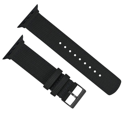 Apple Watch | Two-piece NATO Style | Black - Barton Watch Bands