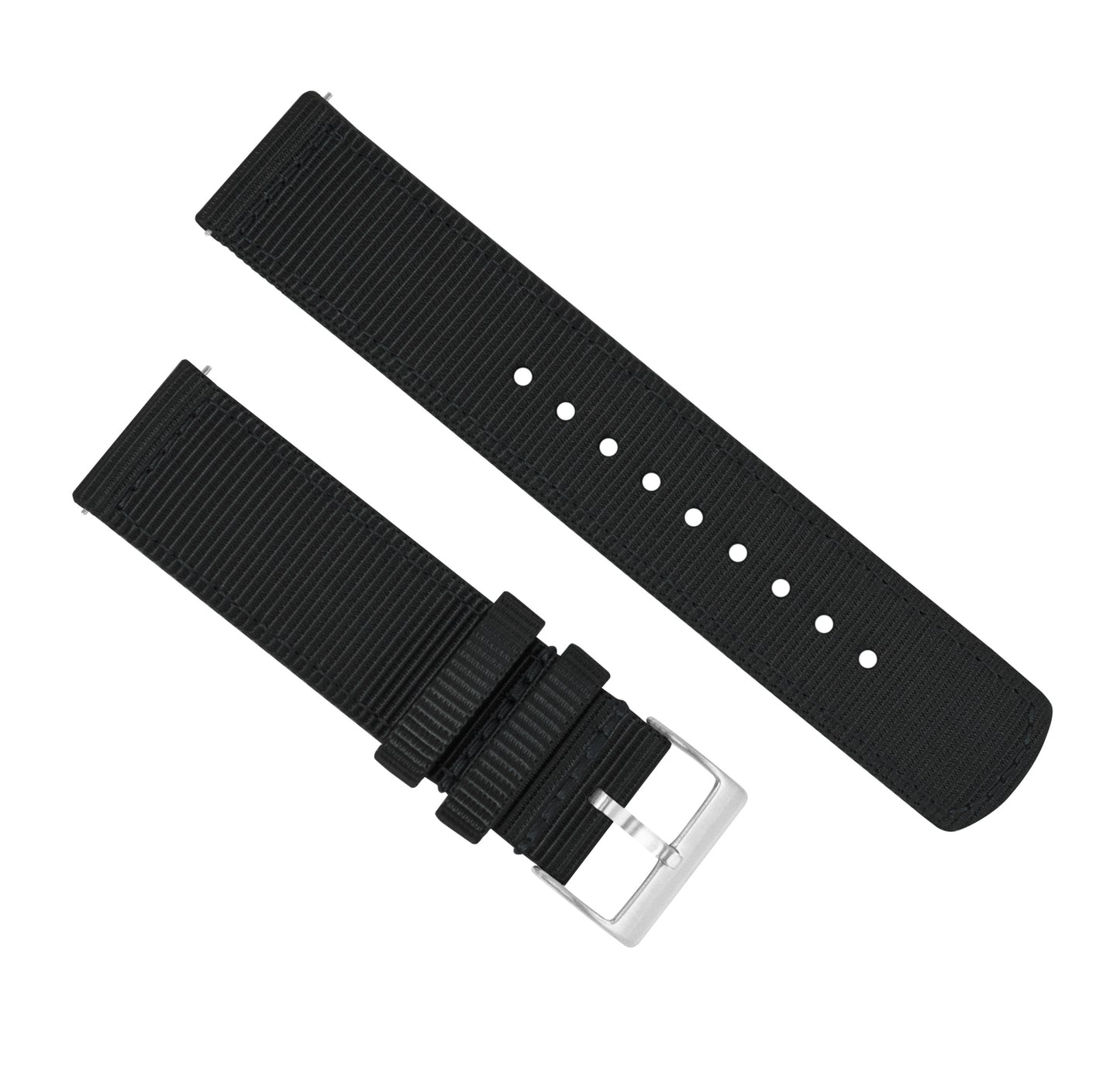 Samsung Galaxy Watch4 | Two-Piece NATO Style | Black - Barton Watch Bands
