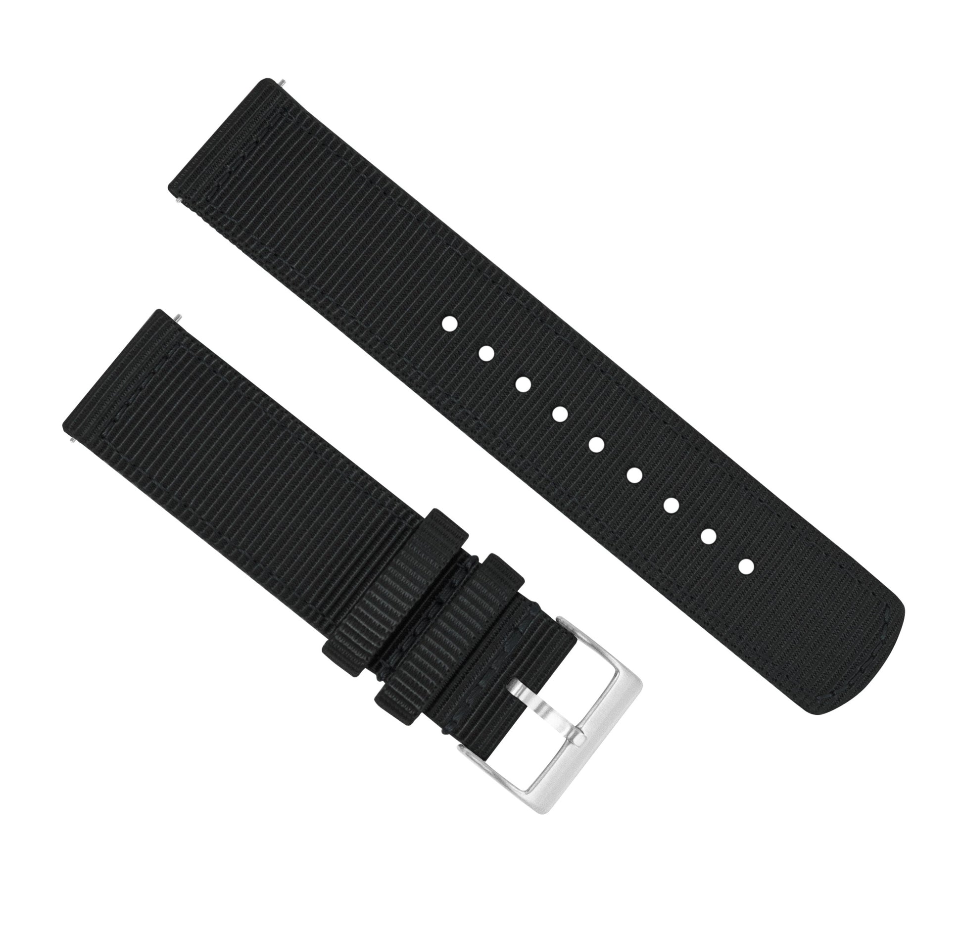 Samsung Galaxy Watch | Two-Piece NATO Style | Black - Barton Watch Bands