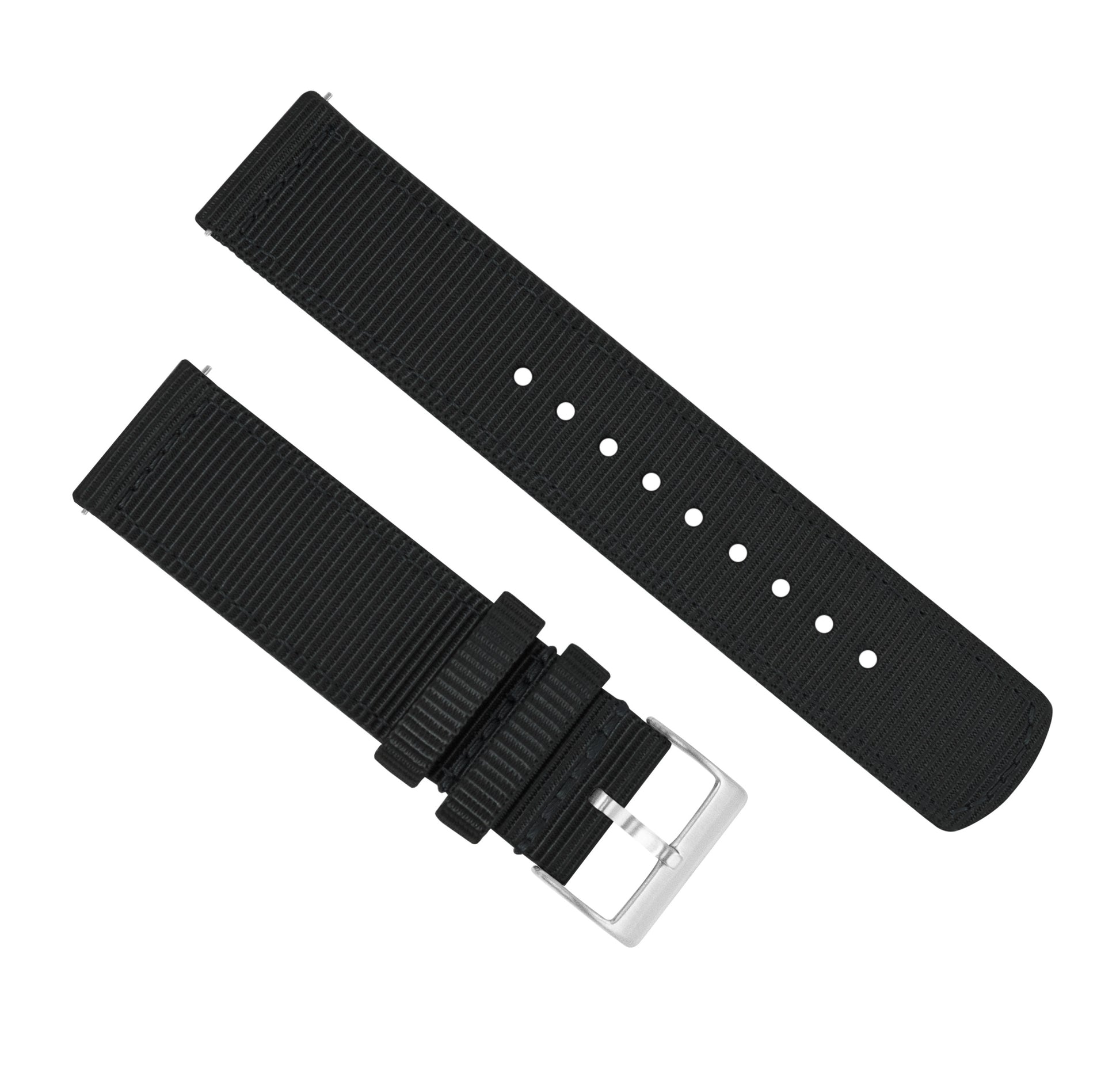 Mobvoi TicWatch | Two-Piece NATO Style | Black - Barton Watch Bands