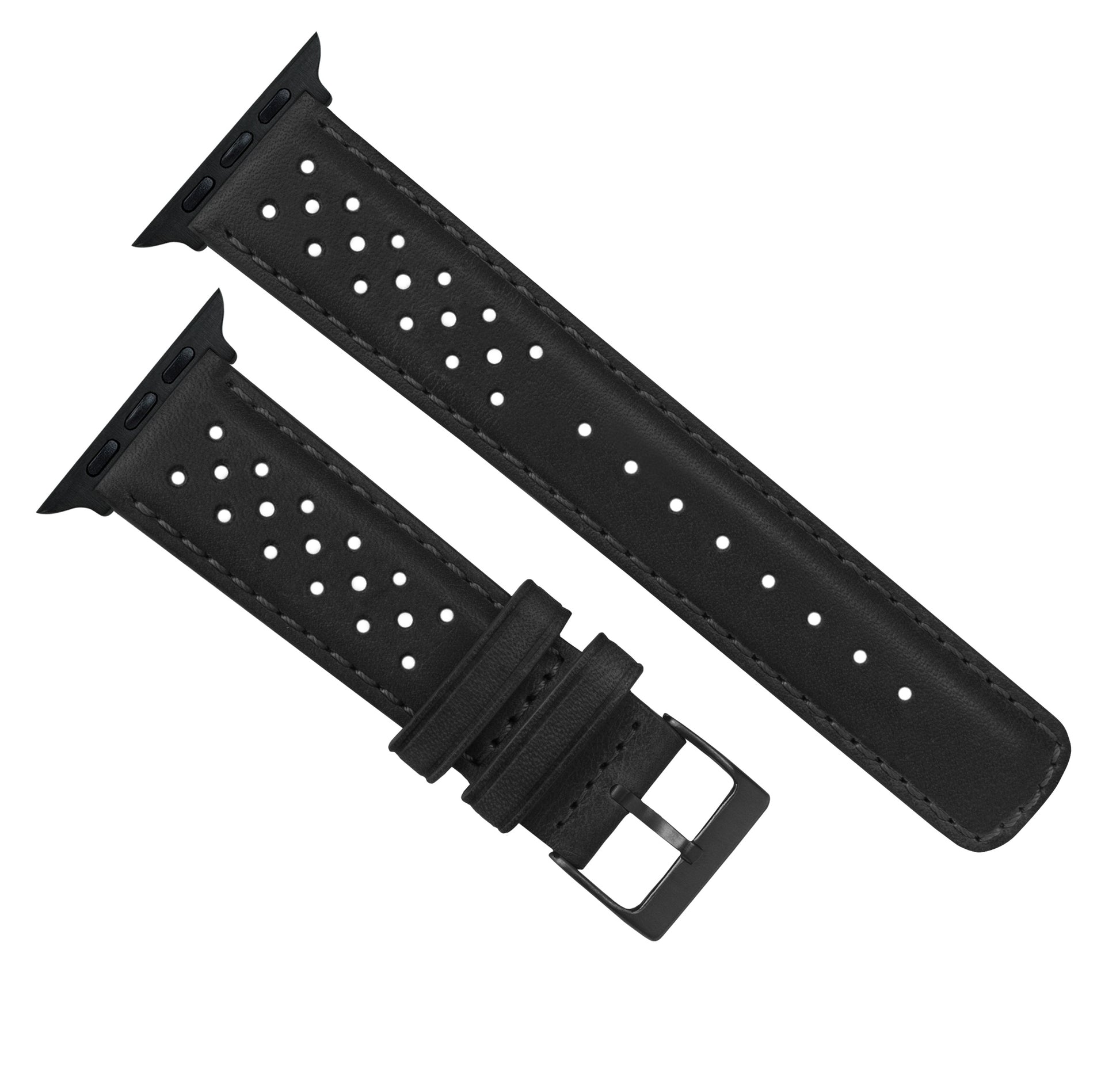 Apple Watch | Black Racing Horween Leather - Barton Watch Bands