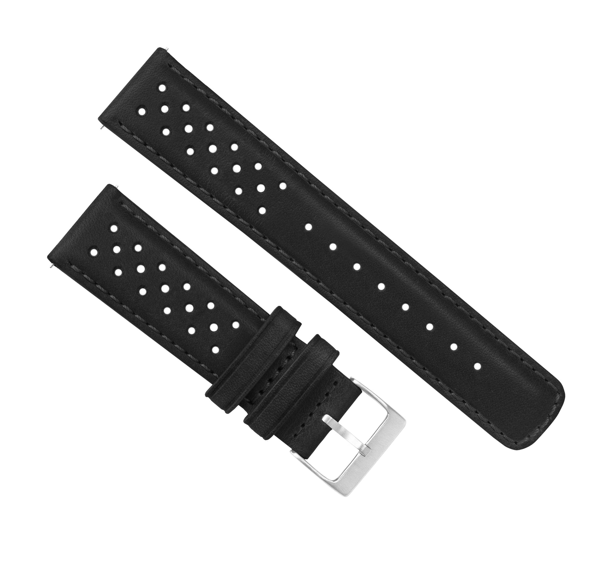 Samsung Galaxy Watch4 | Racing Horween Leather | Black - Barton Watch Bands