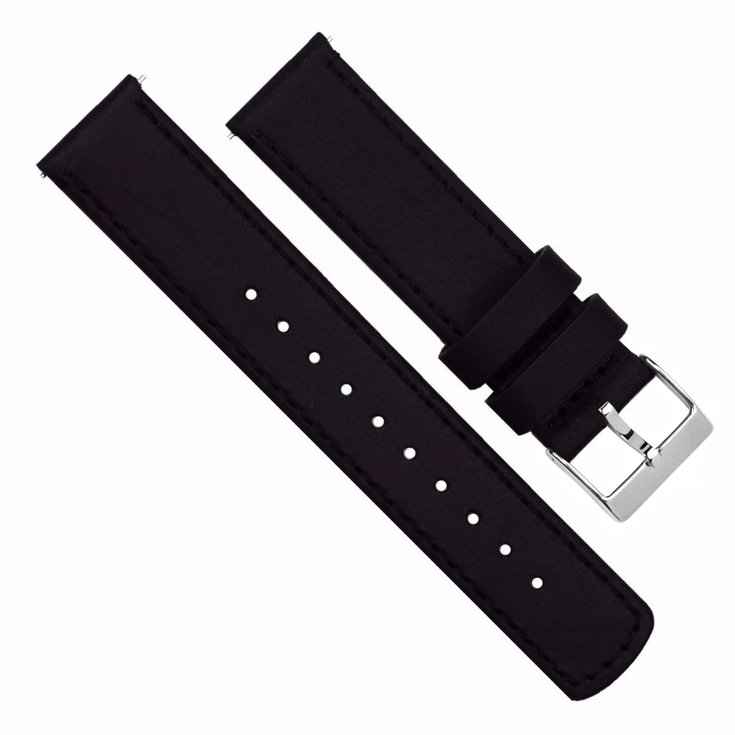 Samsung Galaxy Watch4 | Black Leather &  Stitching - Barton Watch Bands
