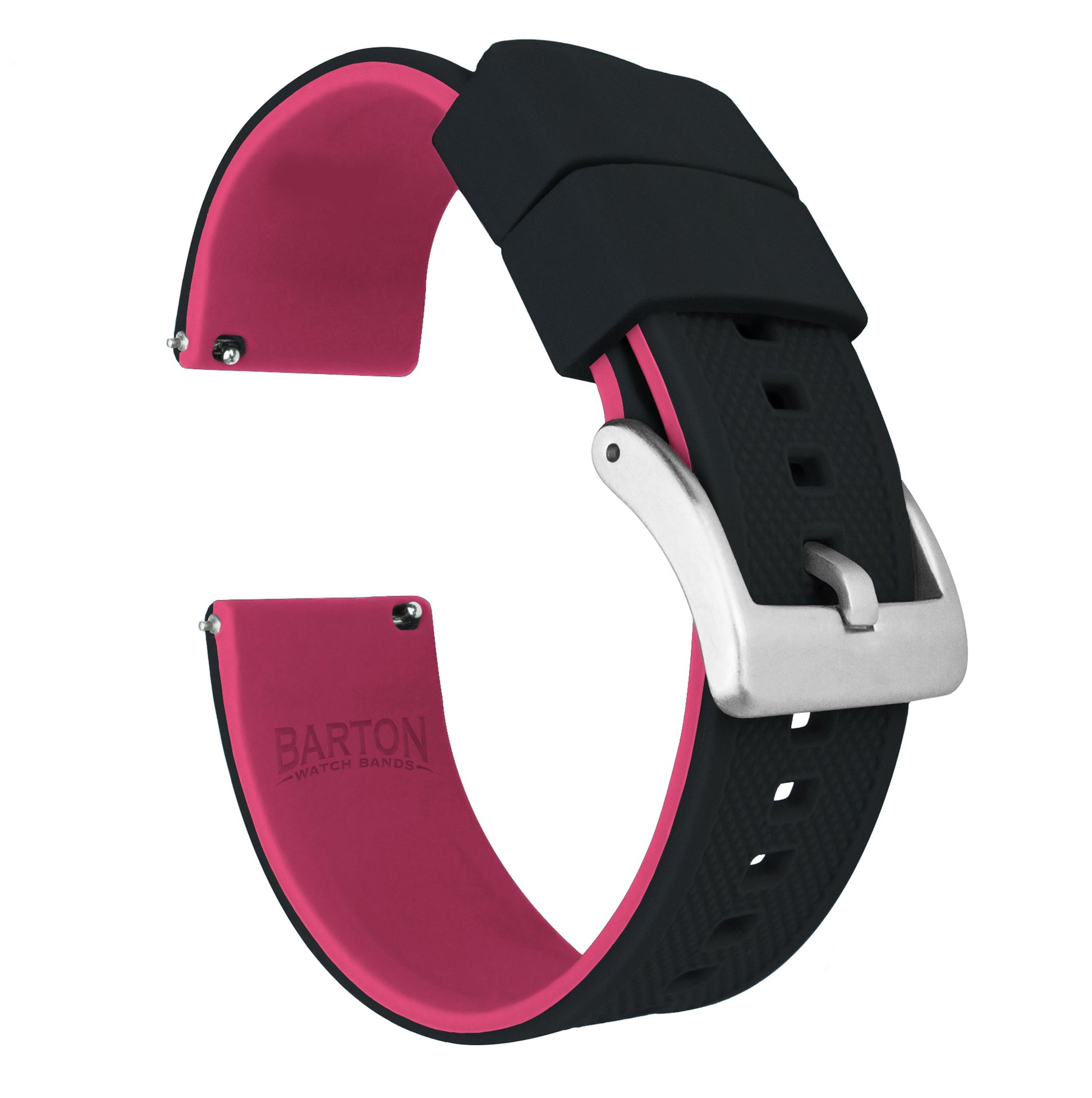 Samsung Galaxy Watch5 | Elite Silicone | Black Top / Pink Bottom - Barton Watch Bands