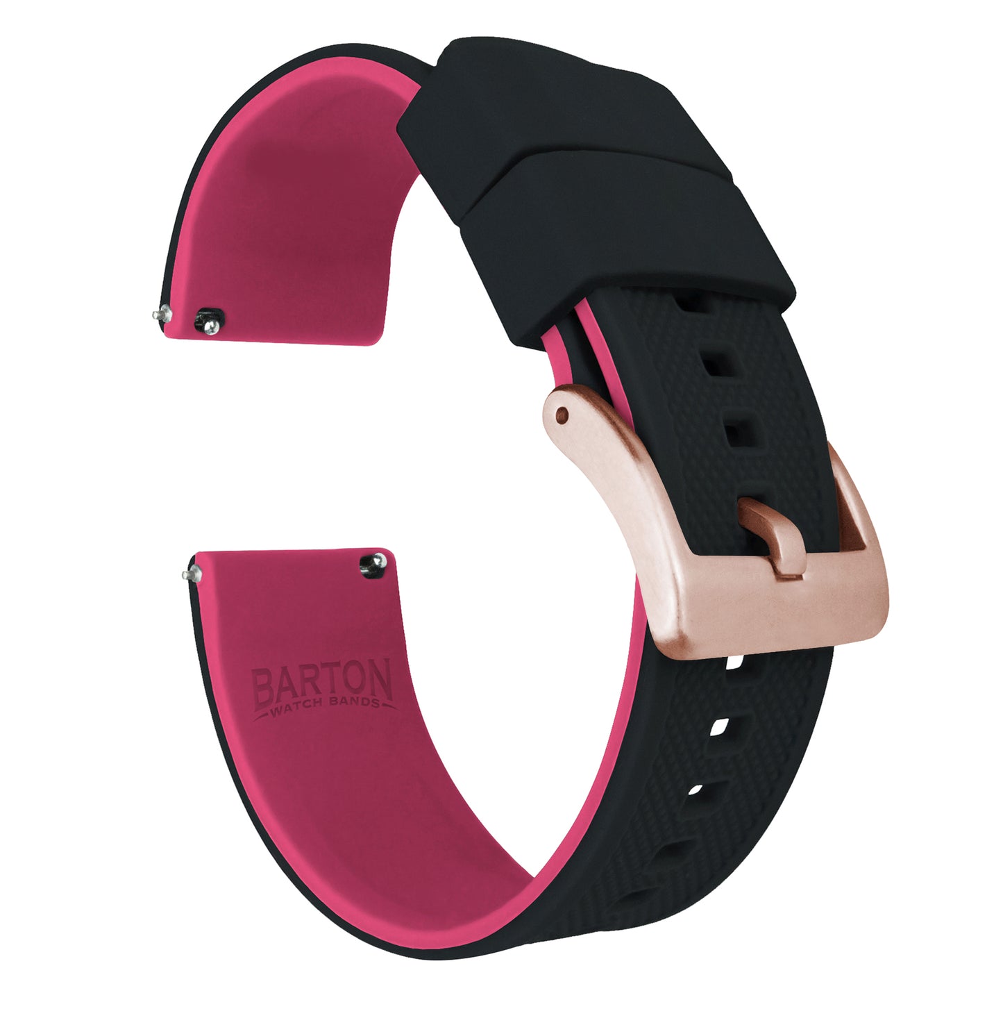 Fossil Sport | Elite Silicone | Black Top / Pink Bottom - Barton Watch Bands