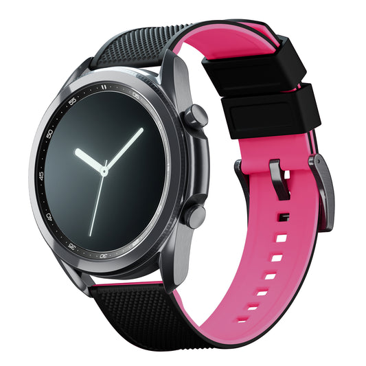 Samsung Galaxy Watch3 | Elite Silicone | Black Top / Pink Bottom - Barton Watch Bands