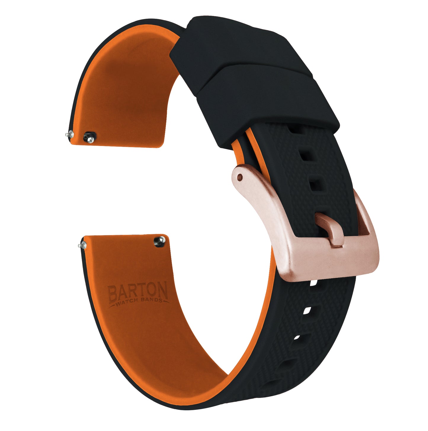 Samsung Galaxy Watch3 | Elite Silicone | Black Top / Pumpkin Orange Bottom - Barton Watch Bands