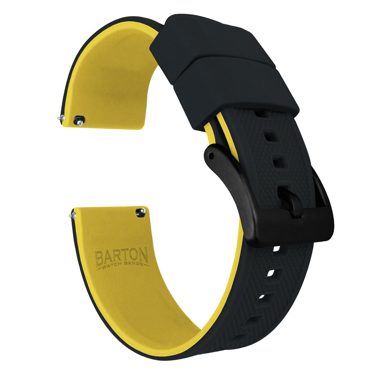 Samsung Galaxy Watch5 | Elite Silicone | Black Top / Yellow Bottom - Barton Watch Bands