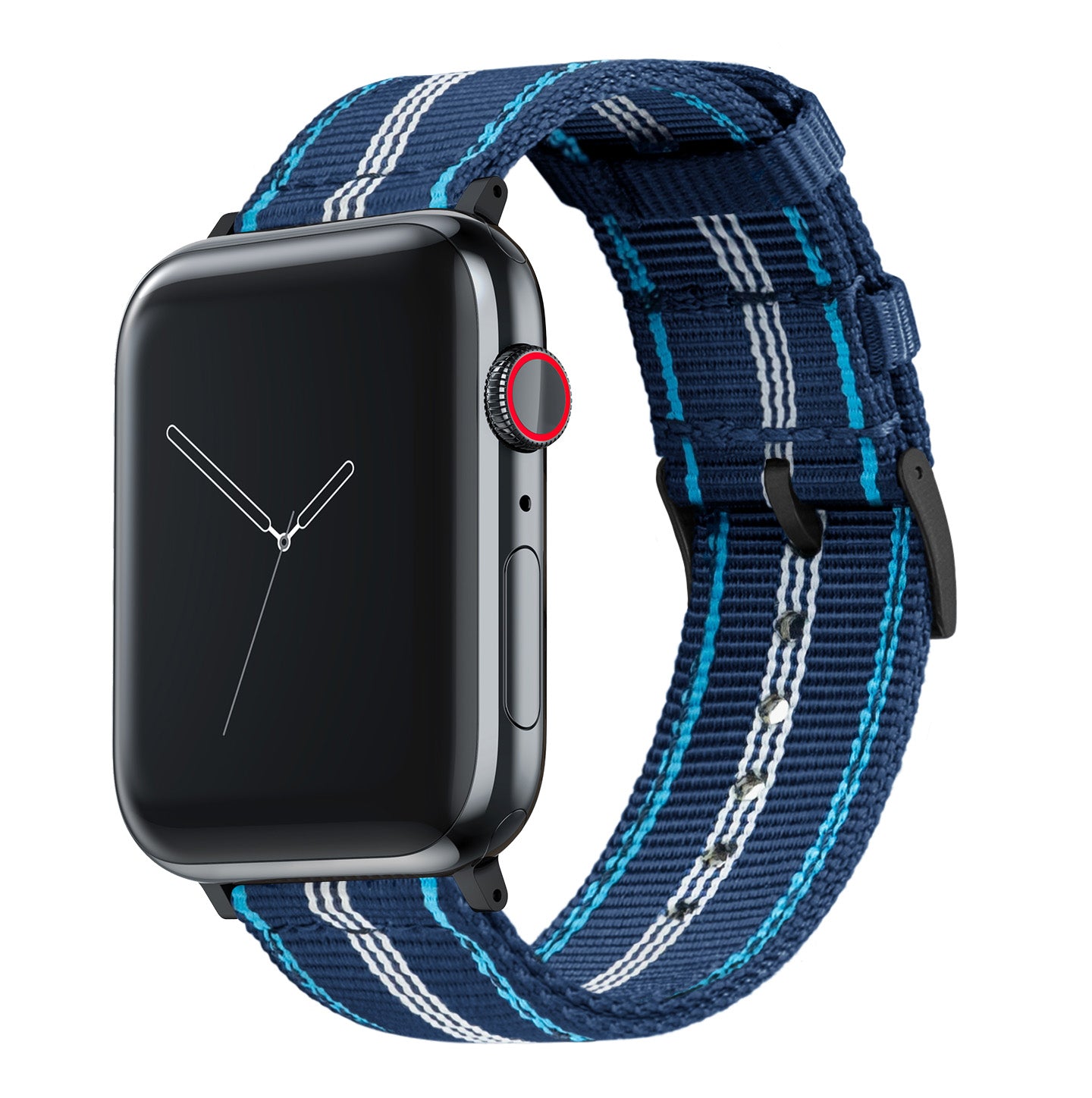 Apple Watch | Two-piece NATO style | Navy & Aqua Blue - Barton Watch Bands