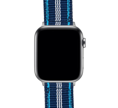 Apple Watch | Two-piece NATO Style | Navy & Aqua Blue - Barton Watch Bands