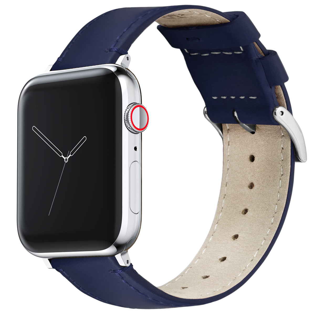 Apple Navy Blue Leather Stitching Band