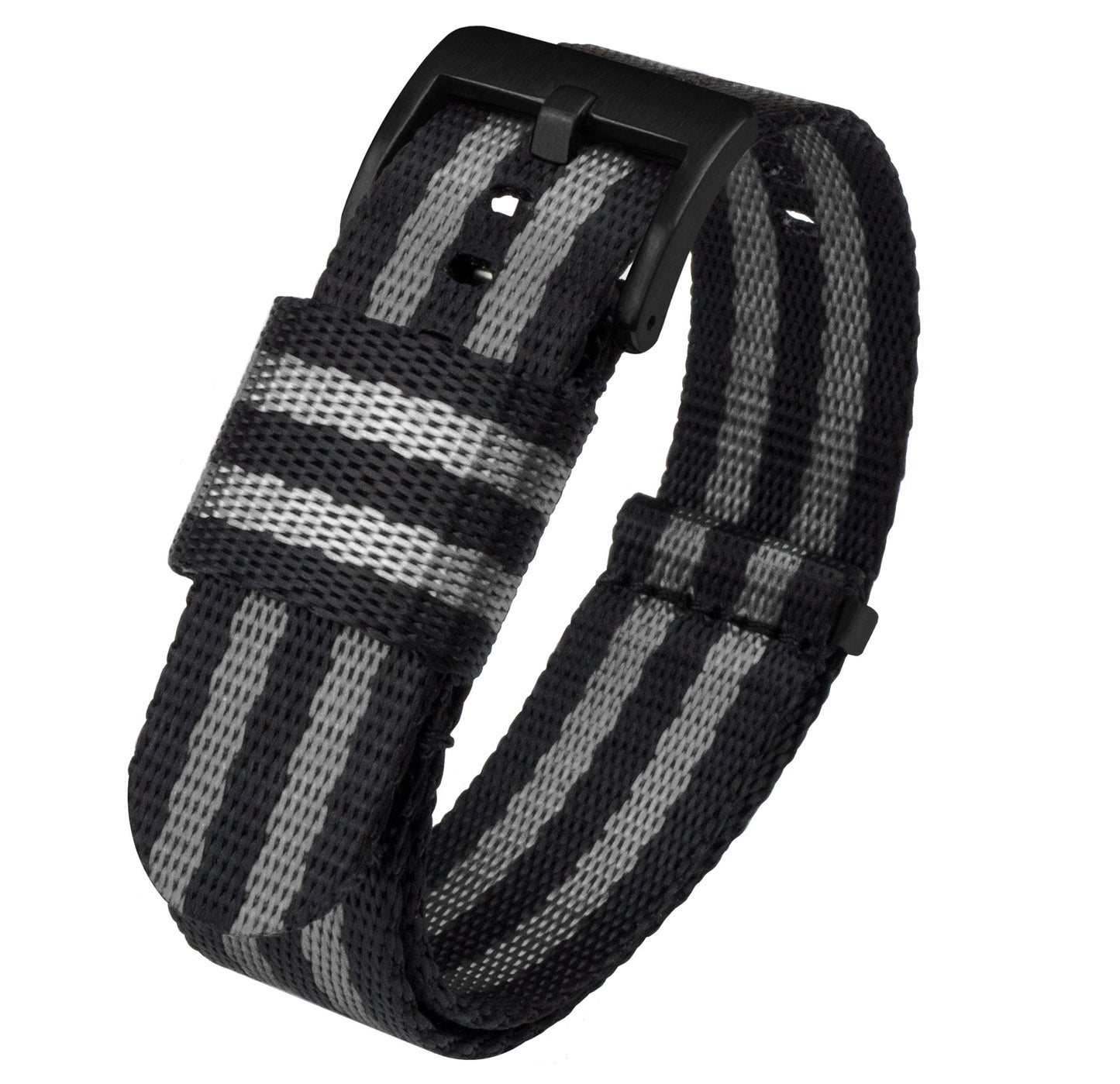 Black & Steel Grey (Bond) | Elite Nylon NATO Style - Barton Watch Bands