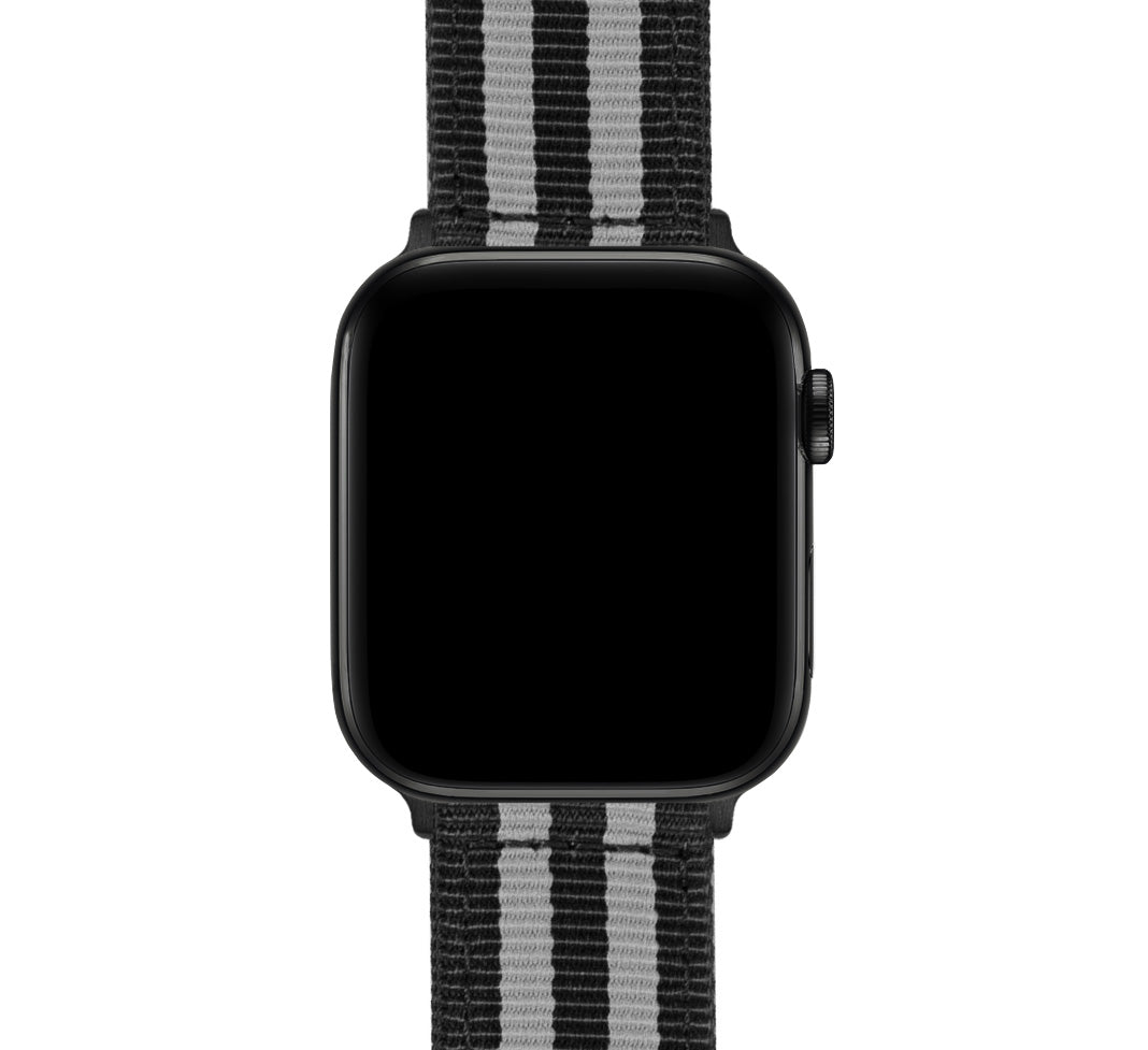 Apple Watch | Two-piece NATO style | Smoke & Black Bond - Barton Watch Bands