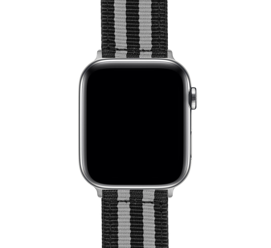 Apple Watch | Two-piece NATO style | Smoke & Black Bond - Barton Watch Bands