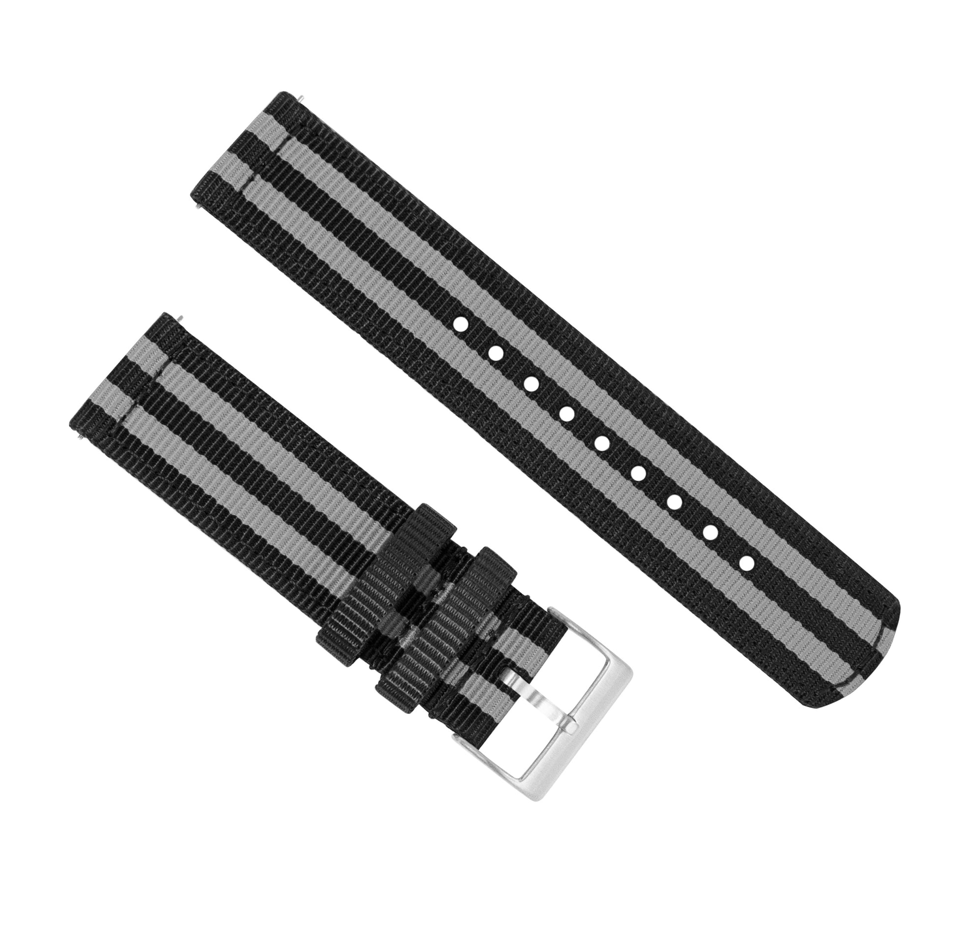 Black & Smoke Bond | Two-Piece NATO Style - Barton Watch Bands