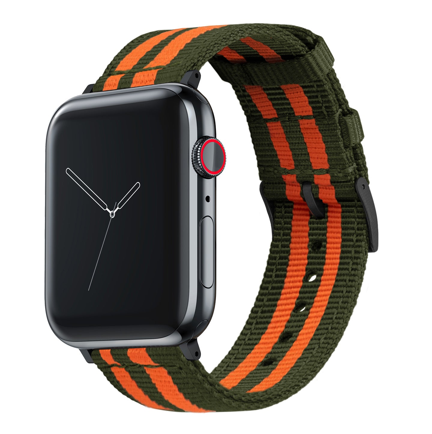 Apple Watch Two Piece NATO® style Army Green Orange Watch Band