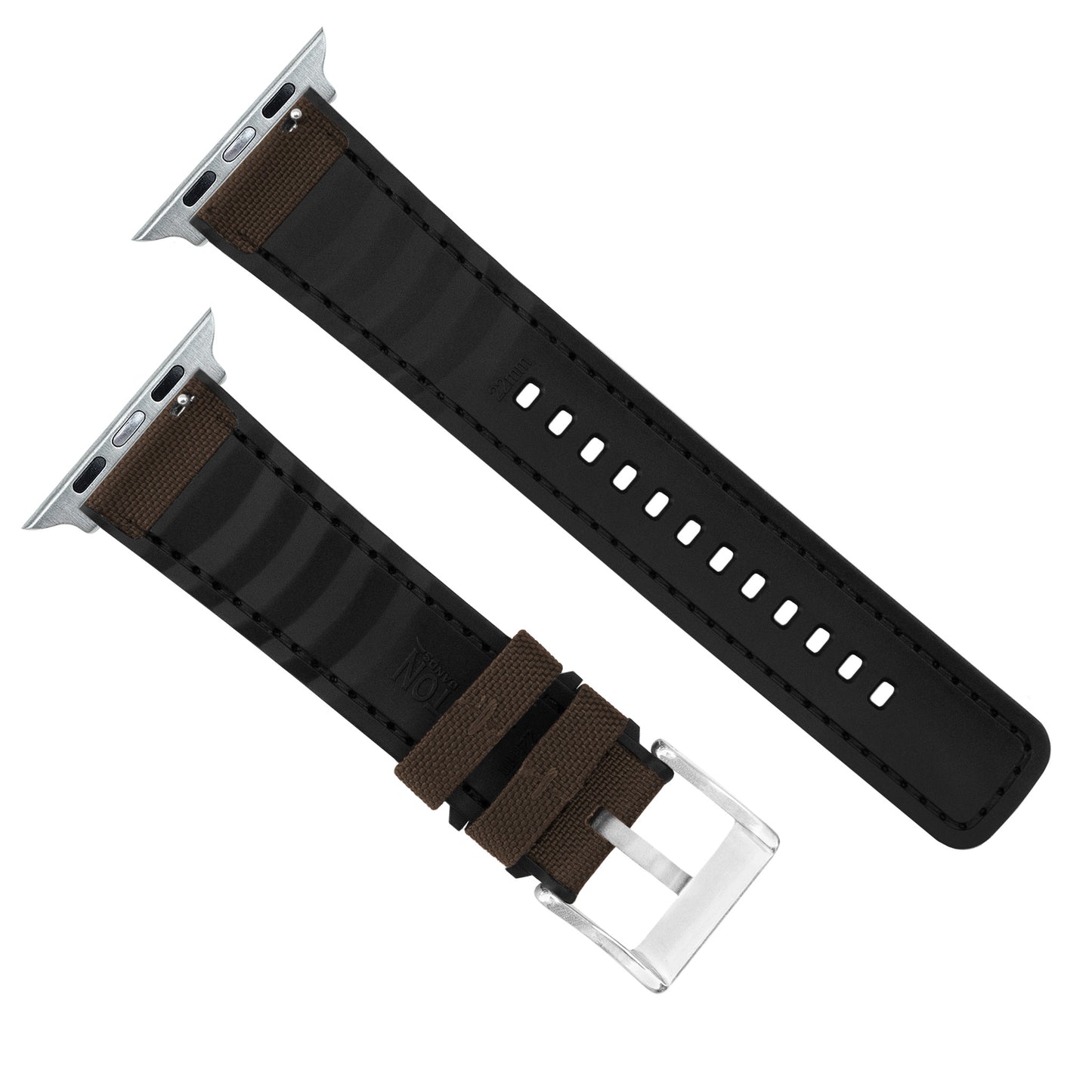 Apple Watch | Chocolate Brown Cordura Fabric and Silicone Hybrid - Barton Watch Bands