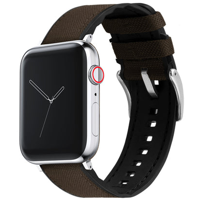 Apple Watch | Chocolate Brown Cordura Fabric and Silicone Hybrid - Barton Watch Bands