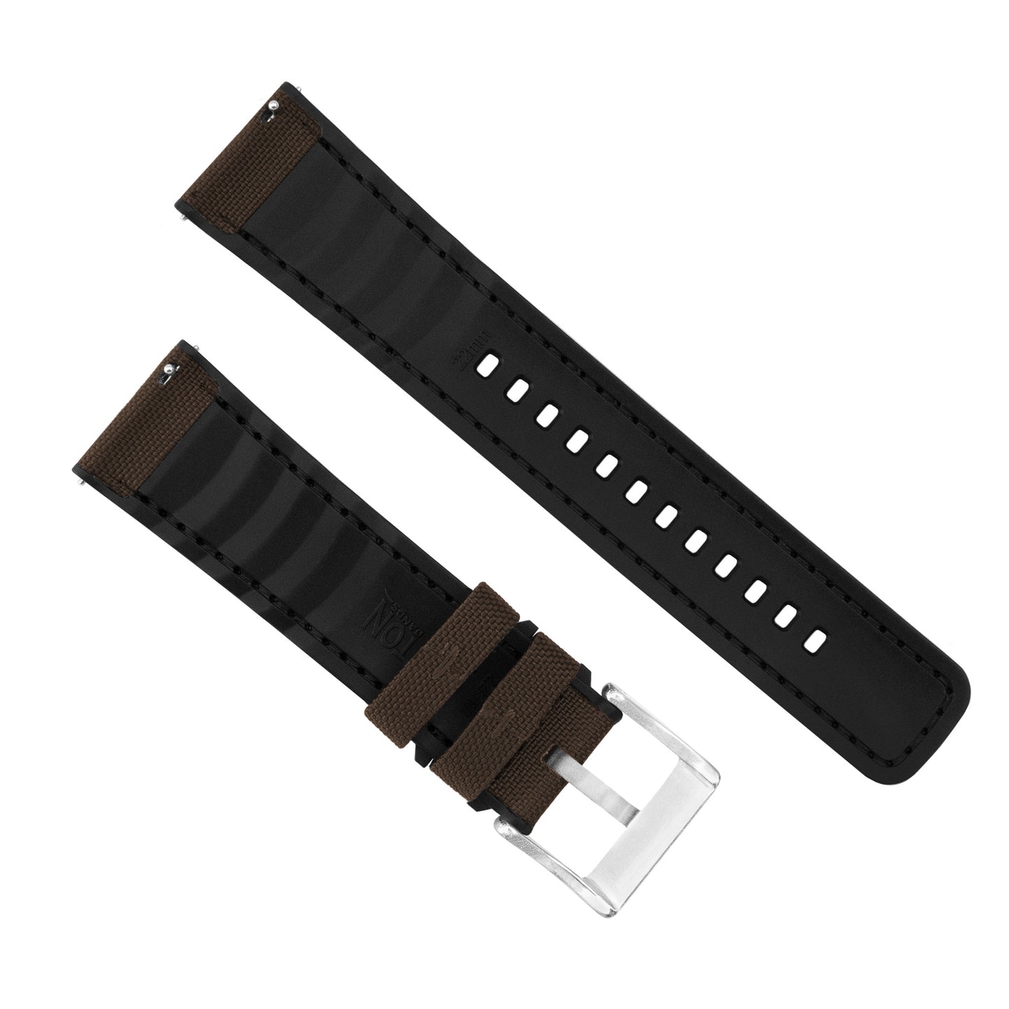 Samsung Galaxy Watch3 | Cordrua Fabric & Silicone Hybrid | Chocolate Brown - Barton Watch Bands