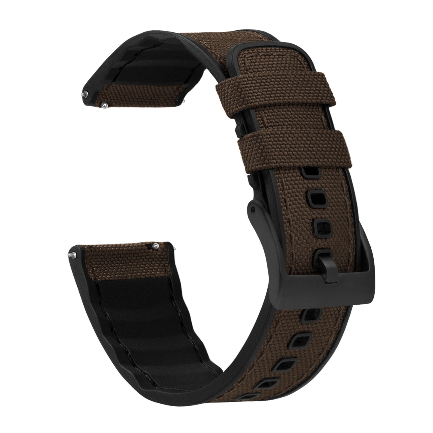 Samsung Galaxy Watch5 | Cordrua Fabric & Silicone Hybrid | Chocolate Brown - Barton Watch Bands